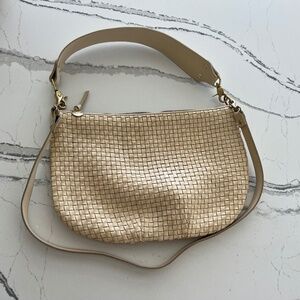Clare V Tan Woven Shoulder Bag